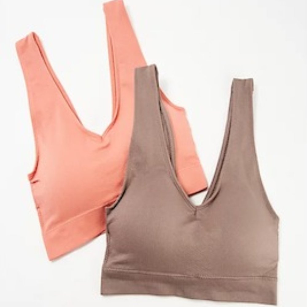 AnyBody Seamless Geo Texture Bra Set of Two